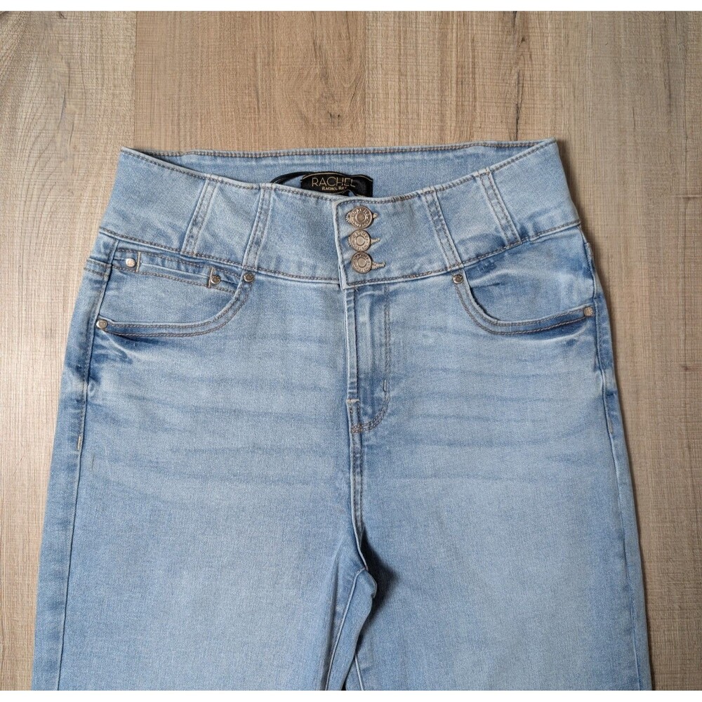 NWOT Rachel Roy Size 29 Flared Jeans 3 Buttons High Waisted Stretch Retro Y2K - Picture 3 of 8